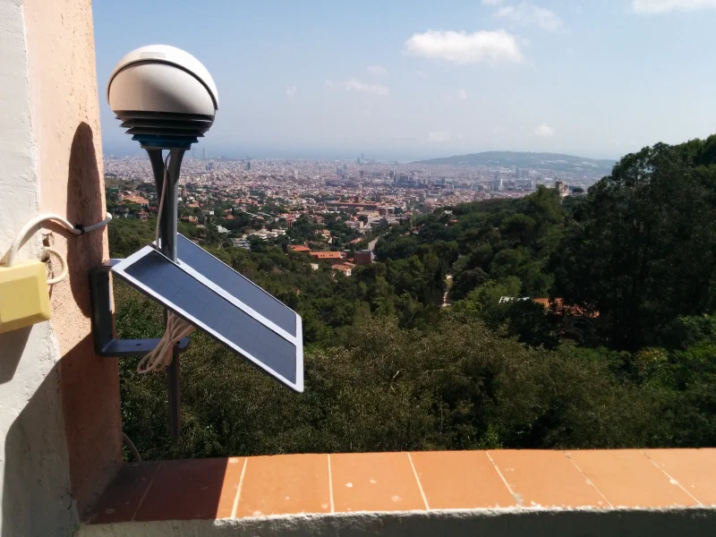 Bloomsky mounted with solar panel
