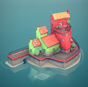 Screenshot of a house from the game Townscape