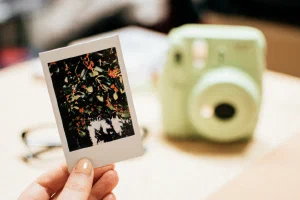 Polaroid photo and camera